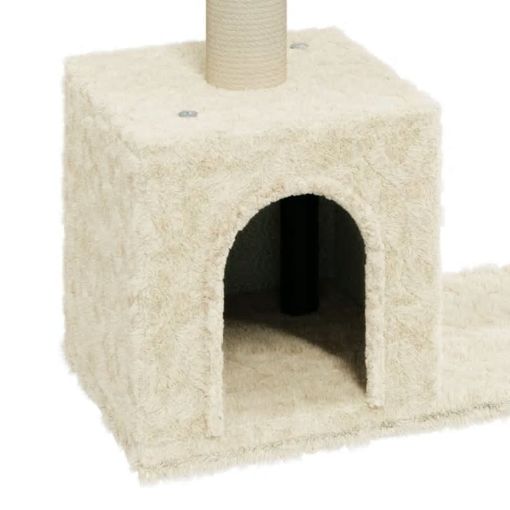 Árvore para gatos c/ postes arranhadores sisal 60 cm cor creme