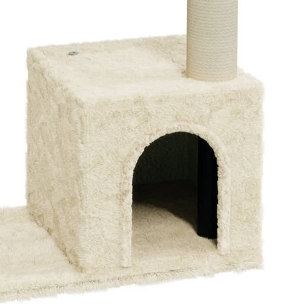 Árvore para gatos c/ postes arranhadores sisal 70 cm cor creme