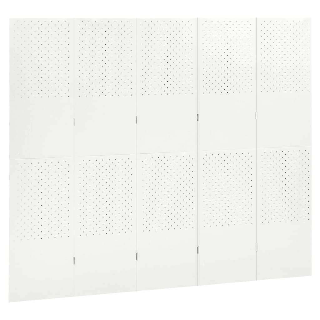Divisória de quarto com 5 painéis aço 200x180 cm branco
