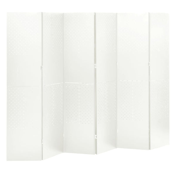 Divisória/biombo com 6 painéis aço 240x180 cm branco