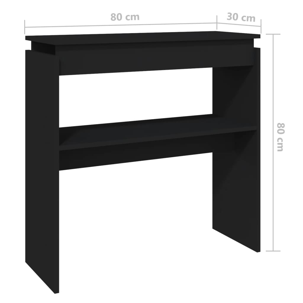 Mesa consola 80x30x80 cm derivados de madeira preto