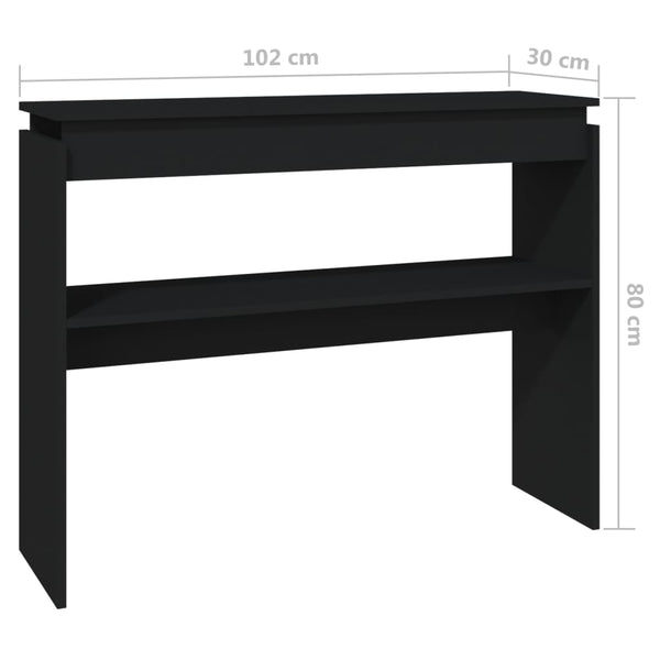 Mesa consola 102x30x80 cm derivados de madeira preto