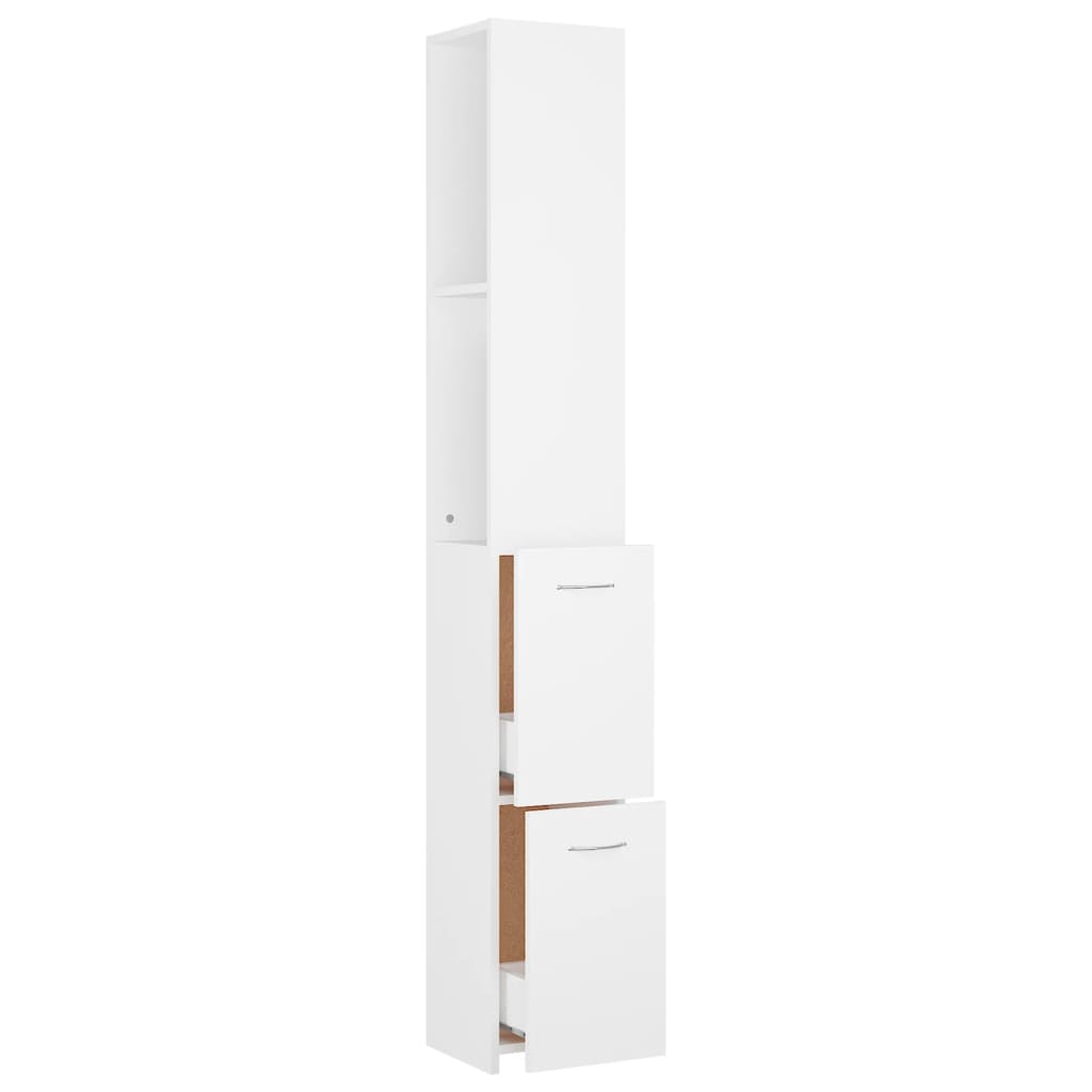 Bathroom cabinet 25x26.5x170cm white wood