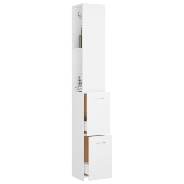 Bathroom cabinet 25x26.5x170cm white wood