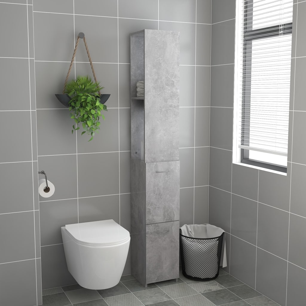 Mueble WC 25x26,5x170 cm base madera gris cemento