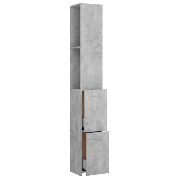 WC cabinet 25x26.5x170 cm cement gray wood-based