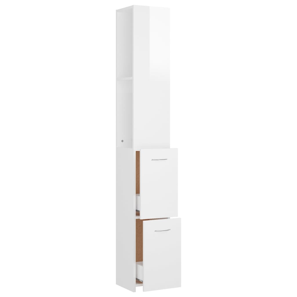 WC cabinet 25x26.5x170 cm glossy white wood-based