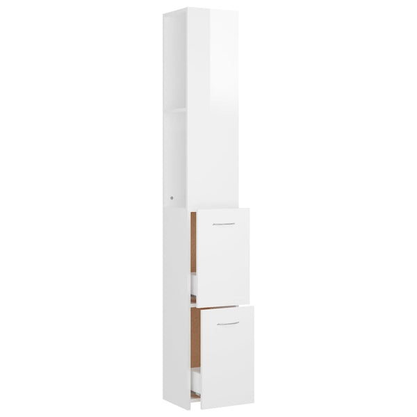 Mueble WC 25x26,5x170 cm base madera blanco brillo