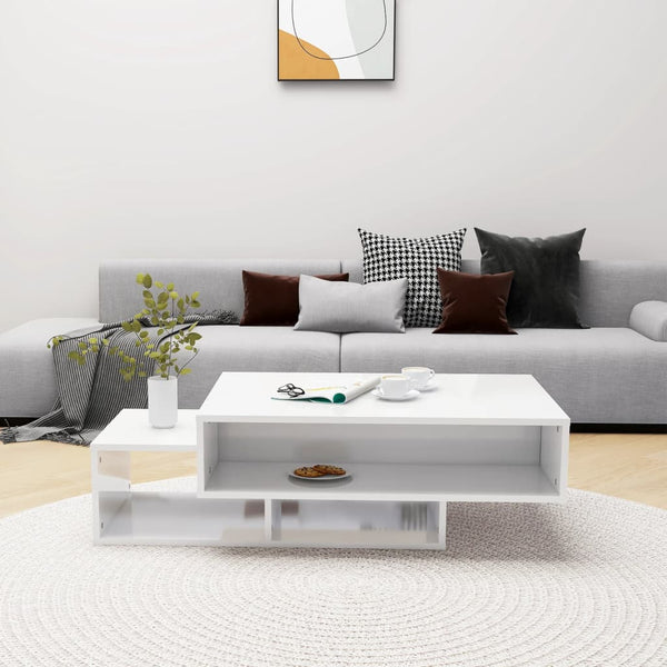 Mesa de centro 105x55x32 cm derivados madeira branco brilhante