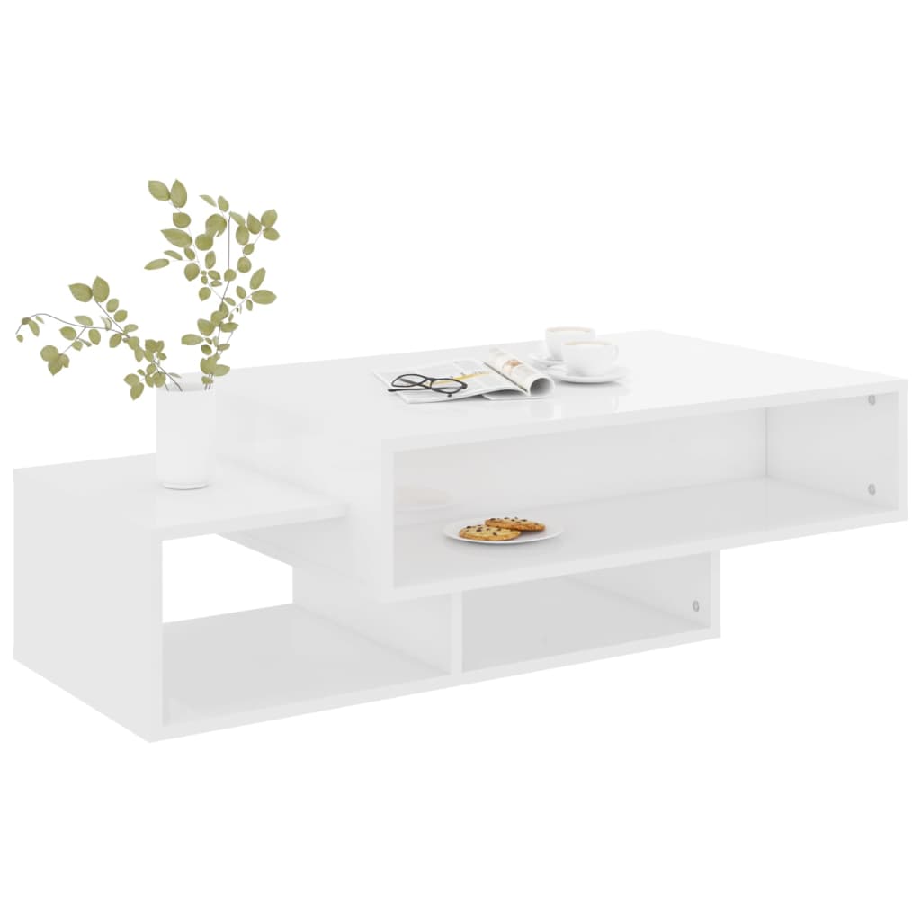 Mesa de centro 105x55x32 cm derivados madeira branco brilhante