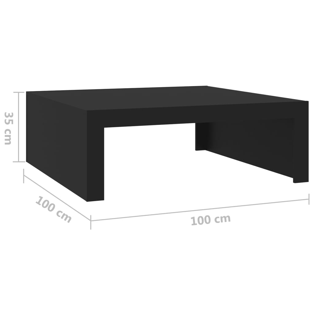 Mesa de centro 100x100x35 cm derivados de madeira preto