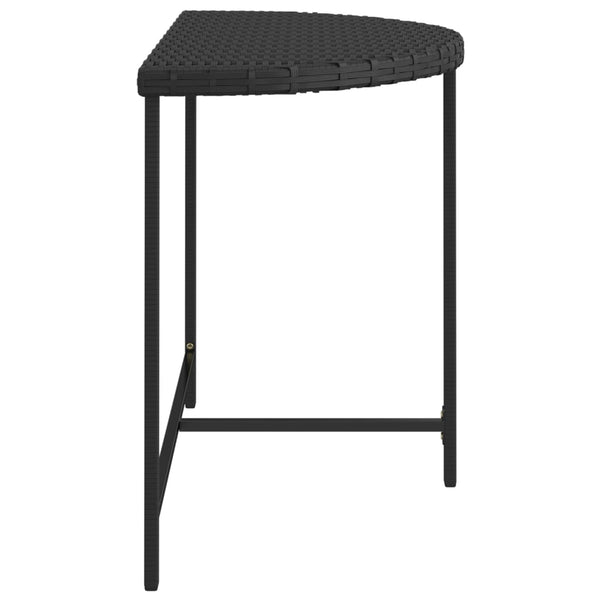 Mesa de jardim 100x50x75 cm vime PE preto