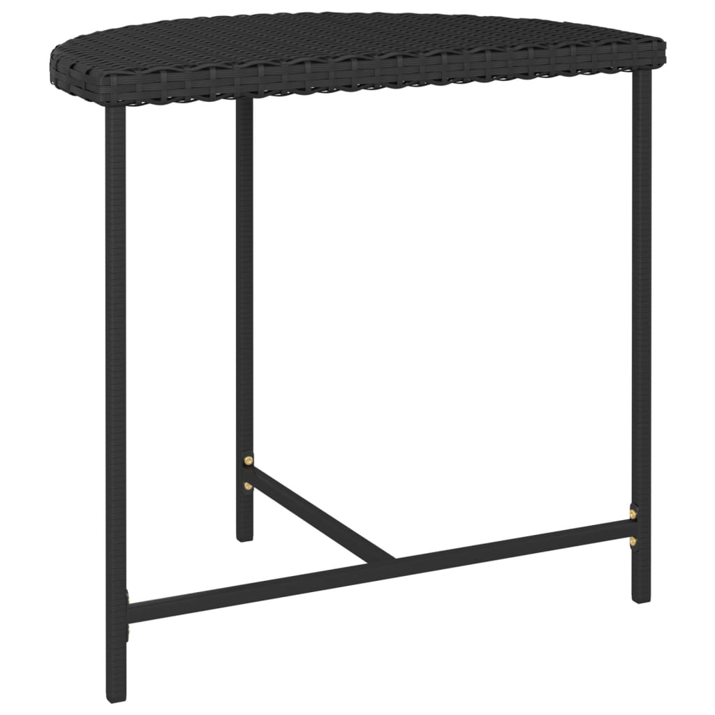 Mesa de jardim 80x50x75 cm vime PE preto