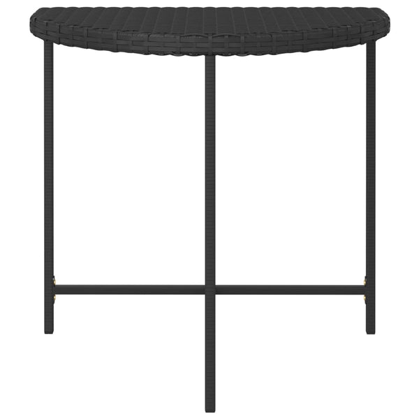 Mesa de jardim 80x50x75 cm vime PE preto