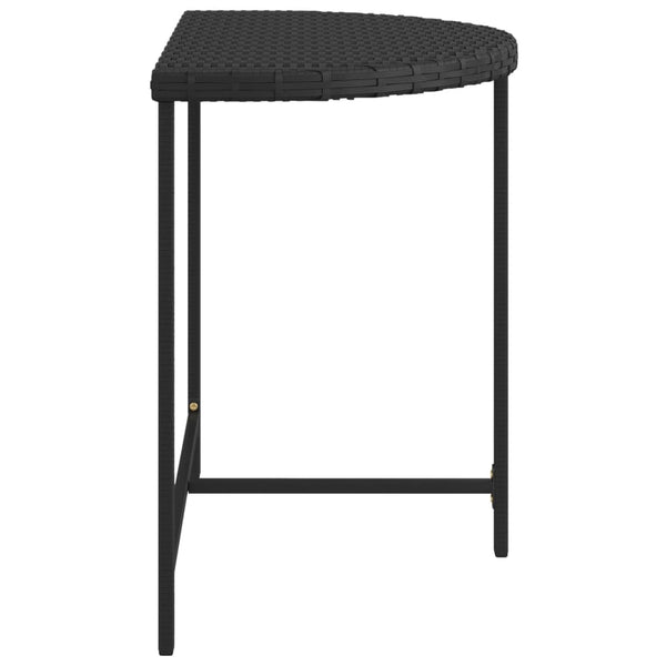 Mesa de jardim 80x50x75 cm vime PE preto