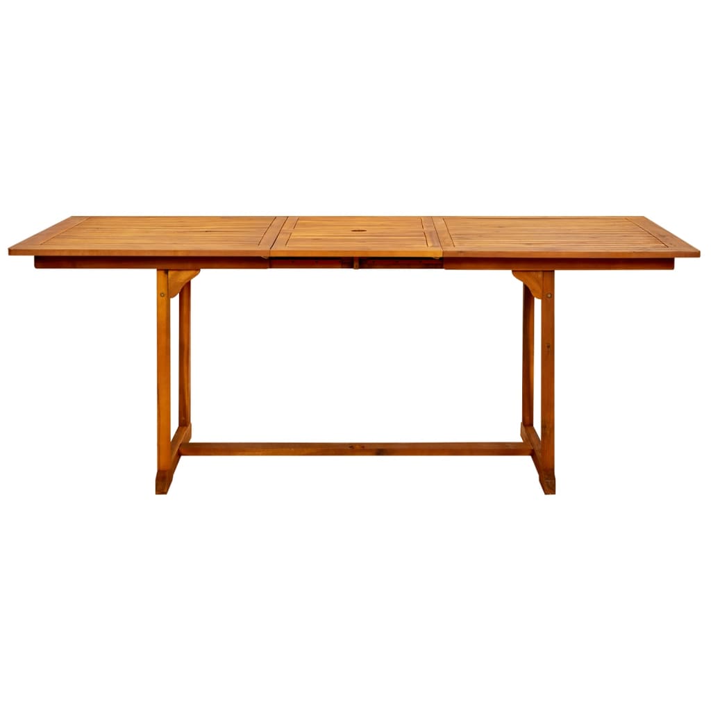 Mesa de jantar p/ jardim (150-200)x100x75 cm acácia maciça