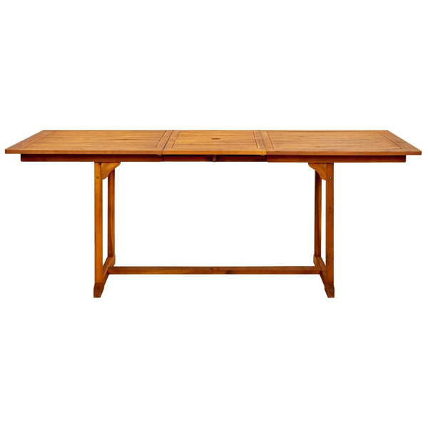 Mesa de jantar p/ jardim (150-200)x100x75 cm acácia maciça