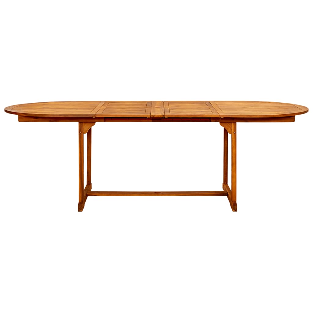 Mesa de jantar p/ jardim (160-240)x100x75 cm acácia maciça