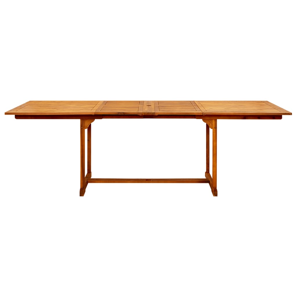 Mesa de jantar p/ jardim (160-240)x100x75 cm acácia maciça