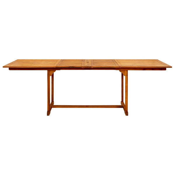 Mesa de jantar p/ jardim (160-240)x100x75 cm acácia maciça