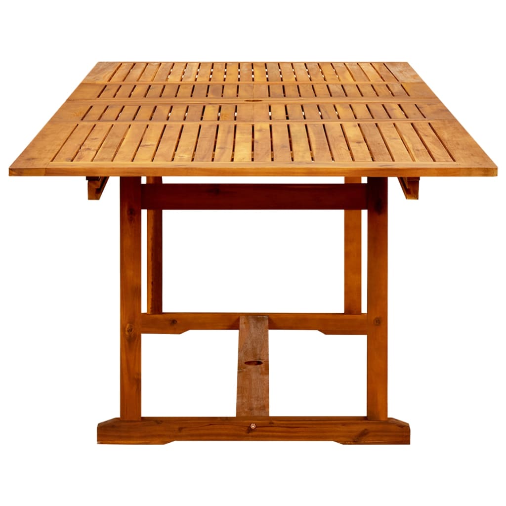 Mesa de jantar p/ jardim (160-240)x100x75 cm acácia maciça