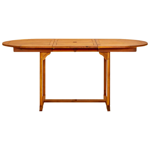 Mesa de jantar p/ jardim (120-170)x80x75 cm acácia maciça