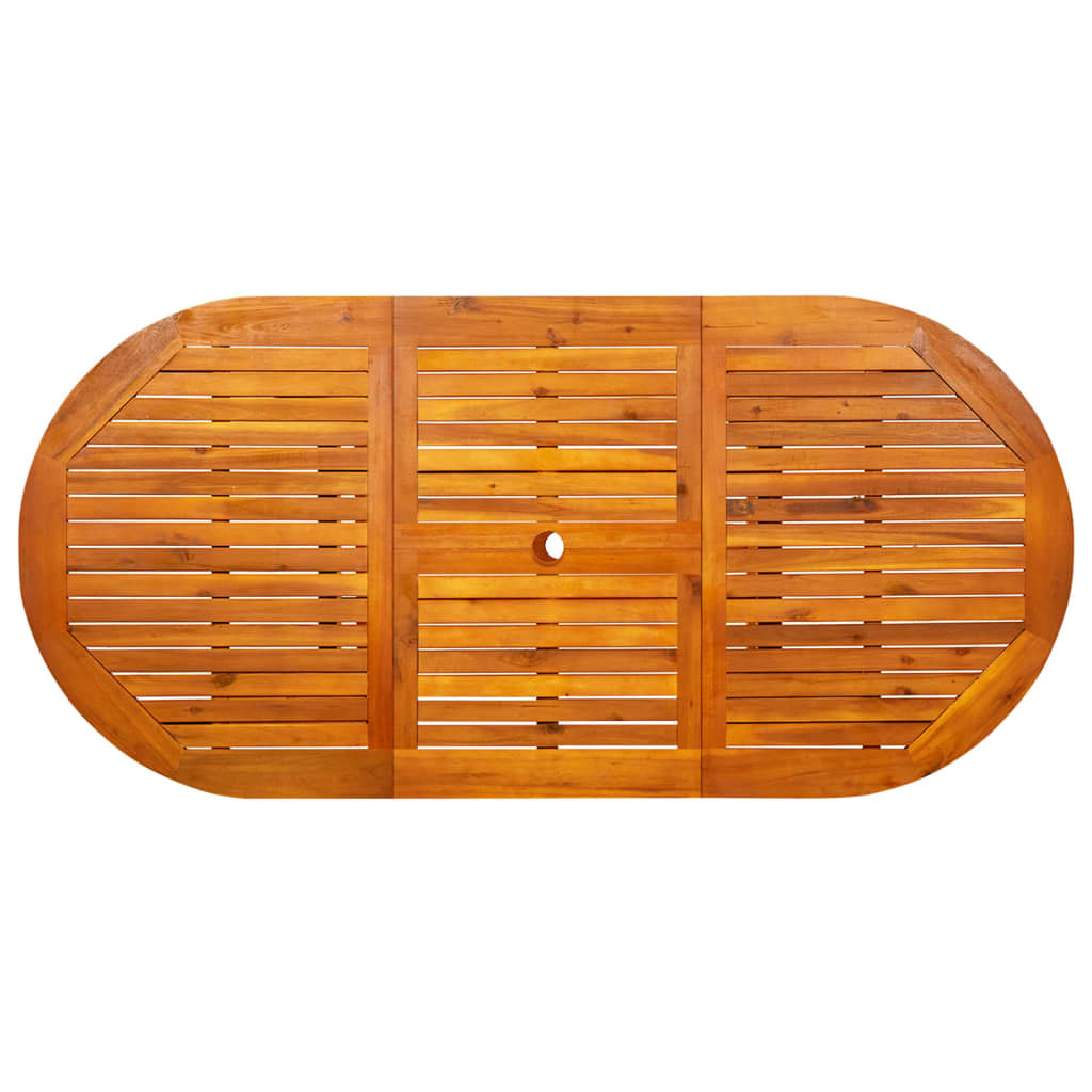 Mesa de jantar p/ jardim (120-170)x80x75 cm acácia maciça