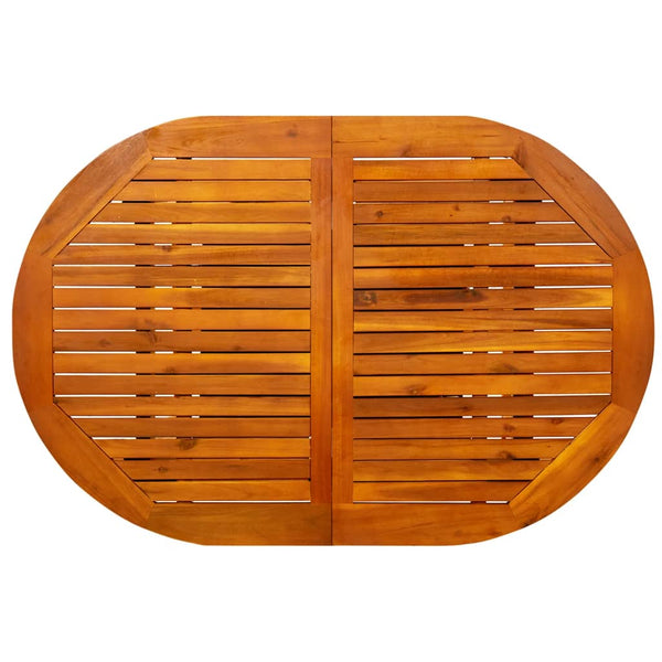 Mesa de jantar p/ jardim (120-170)x80x75 cm acácia maciça