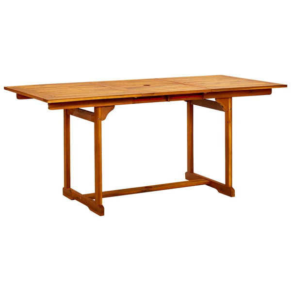 Mesa de jantar p/ jardim (120-170)x80x75 cm acácia maciça