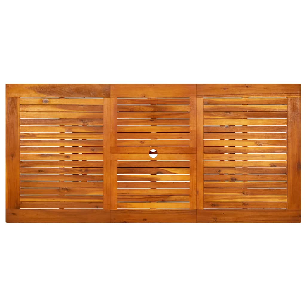 Mesa de jantar p/ jardim (120-170)x80x75 cm acácia maciça