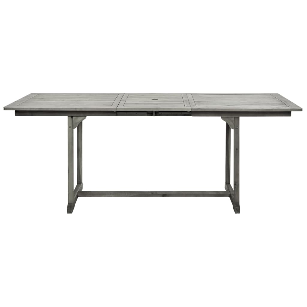 Mesa de jantar p/ jardim (150-200)x100x75 cm acácia maciça