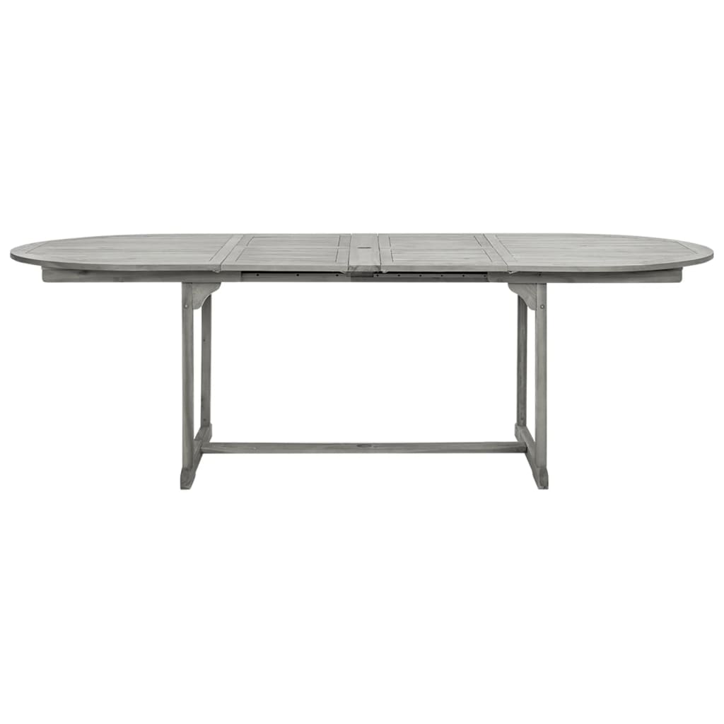 Mesa de jantar p/ jardim (160-240)x100x75 cm acácia maciça