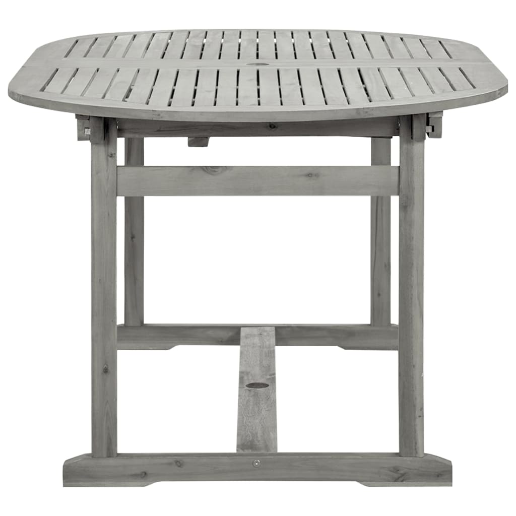 Mesa de jantar p/ jardim (160-240)x100x75 cm acácia maciça