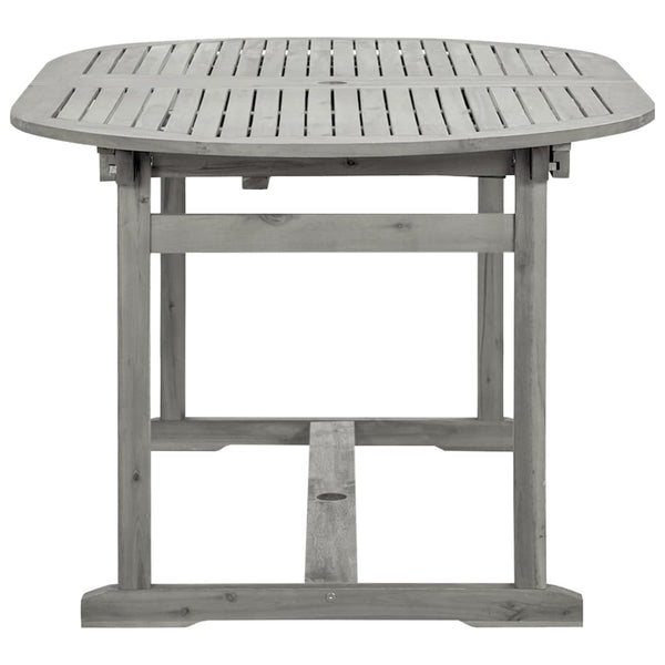 Mesa de jantar p/ jardim (160-240)x100x75 cm acácia maciça