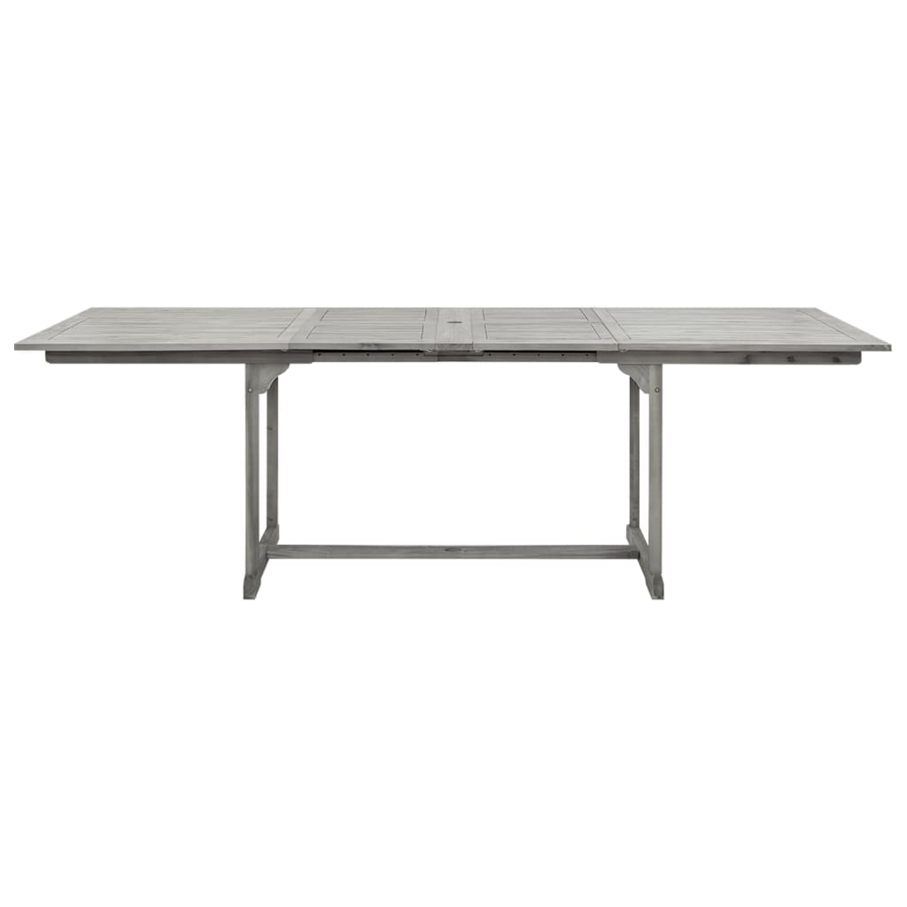 Mesa de jantar p/ jardim (160-240)x100x75 cm acácia maciça