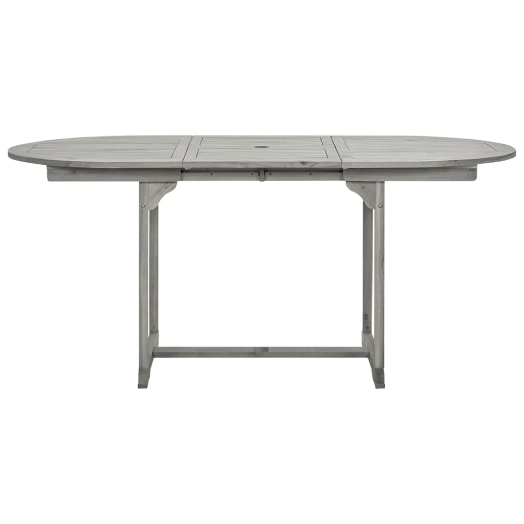 Mesa de jantar p/ jardim (120-170)x80x75 cm acácia maciça