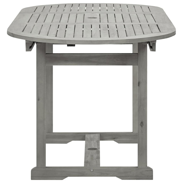 Mesa de jantar p/ jardim (120-170)x80x75 cm acácia maciça