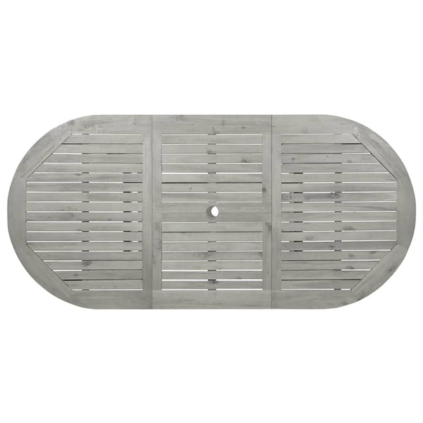 Mesa de jantar p/ jardim (120-170)x80x75 cm acácia maciça