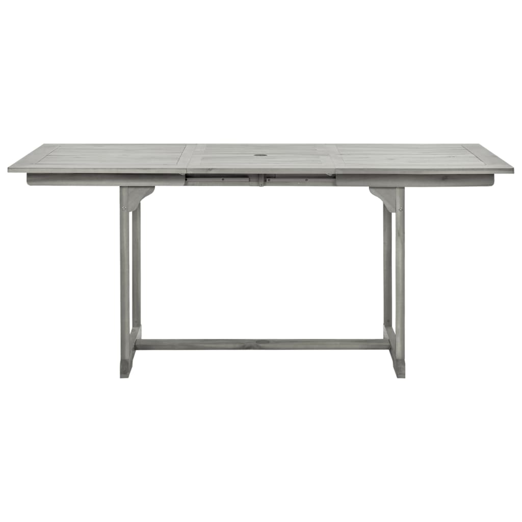 Mesa de jantar p/ jardim (120-170)x80x75 cm acácia maciça