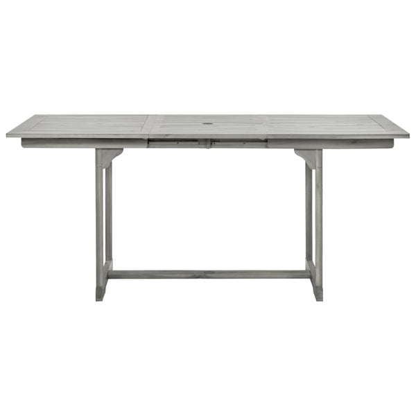 Mesa de jantar p/ jardim (120-170)x80x75 cm acácia maciça