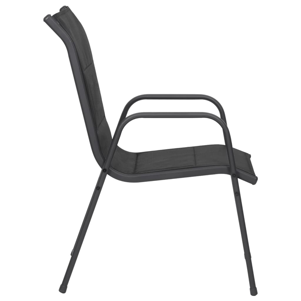 Cadeiras de jardim 2 pcs aço e textilene preto