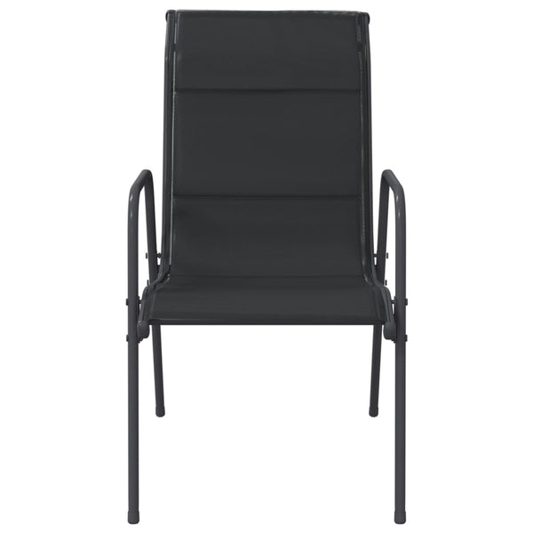 Cadeiras de jardim 6 pcs aço e textilene preto