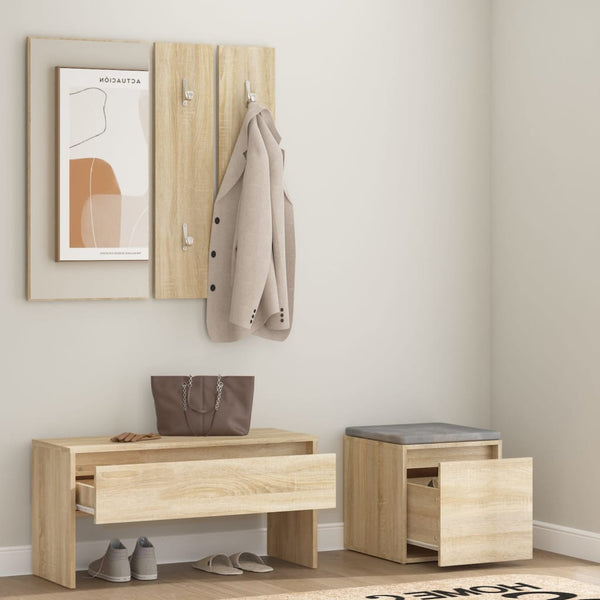 Conjunto de móveis de corredor derivados de madeira sonoma