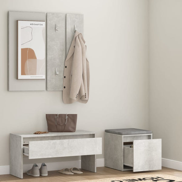Conj. móveis de corredor derivados de madeira cinzento cimento