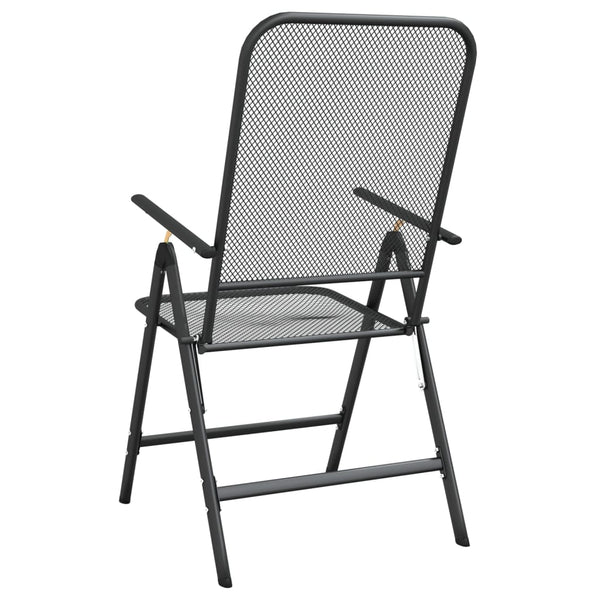 Cadeiras jardim dobráveis 4 pcs malha metal expandido antracite