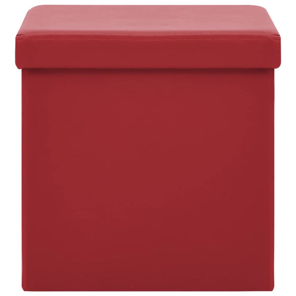 Banco de arrumação dobrável PVC vermelho tinto