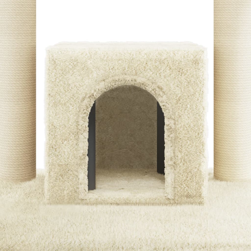 Árvore para gatos c/ postes arranhadores sisal 110 cm cor creme