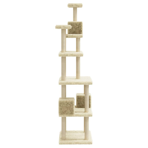 Árvore para gatos c/ postes arranhadores sisal 188 cm cor creme