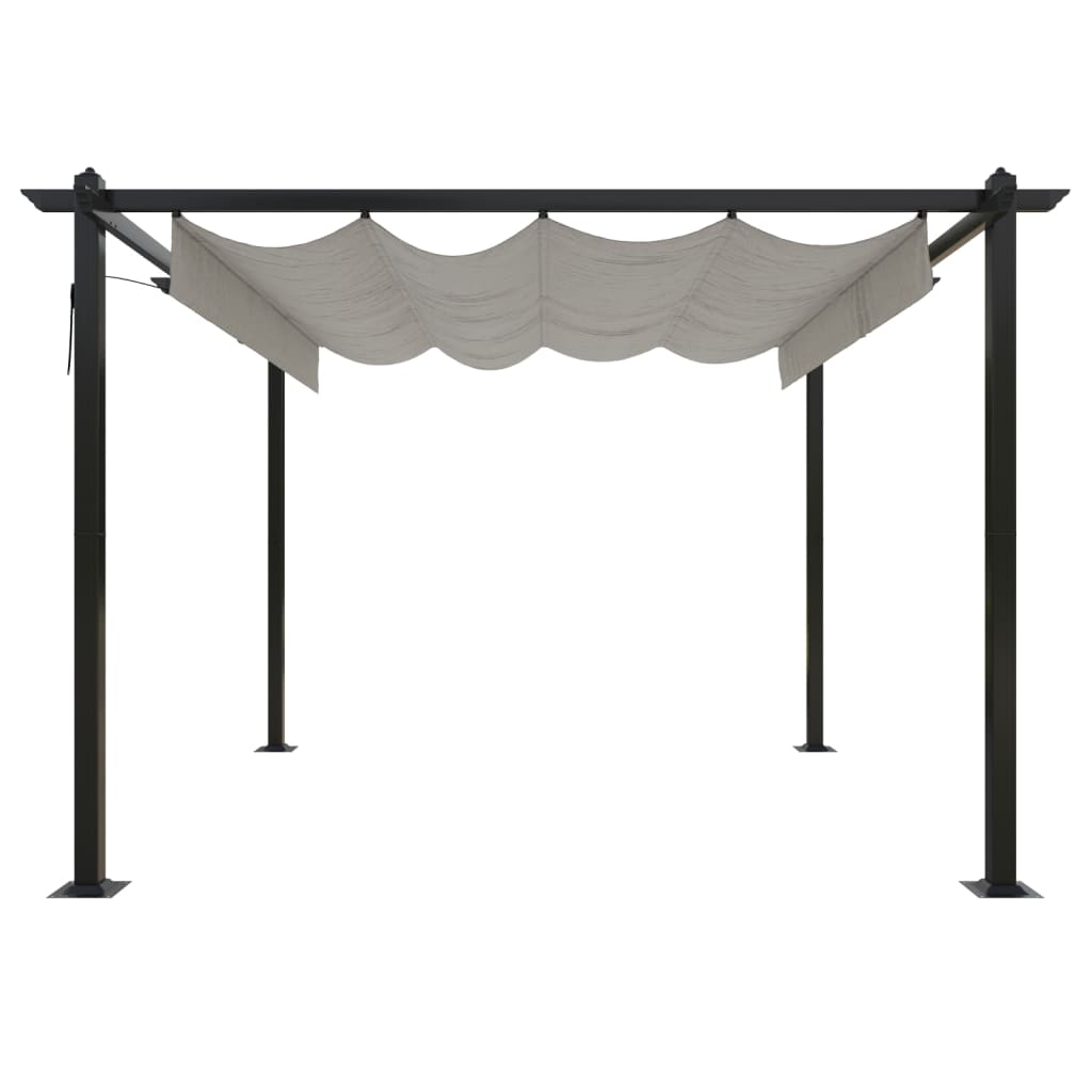 Gazebo de jardim com telhado retrátil 3x3 m cor creme