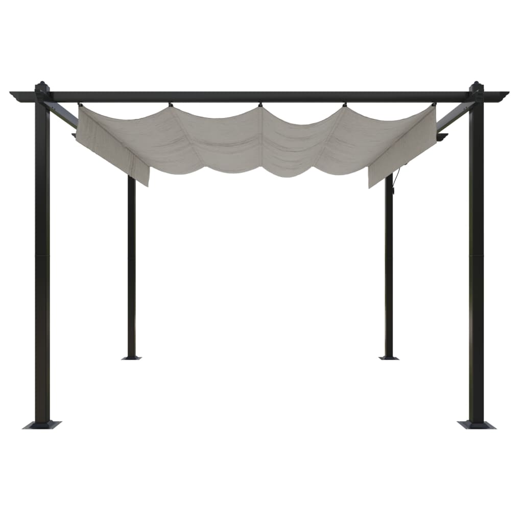 Gazebo de jardim com telhado retrátil 3x3 m cor creme